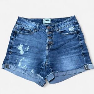 Mudd Blue Jean Shorts Distressed Frayed Casual